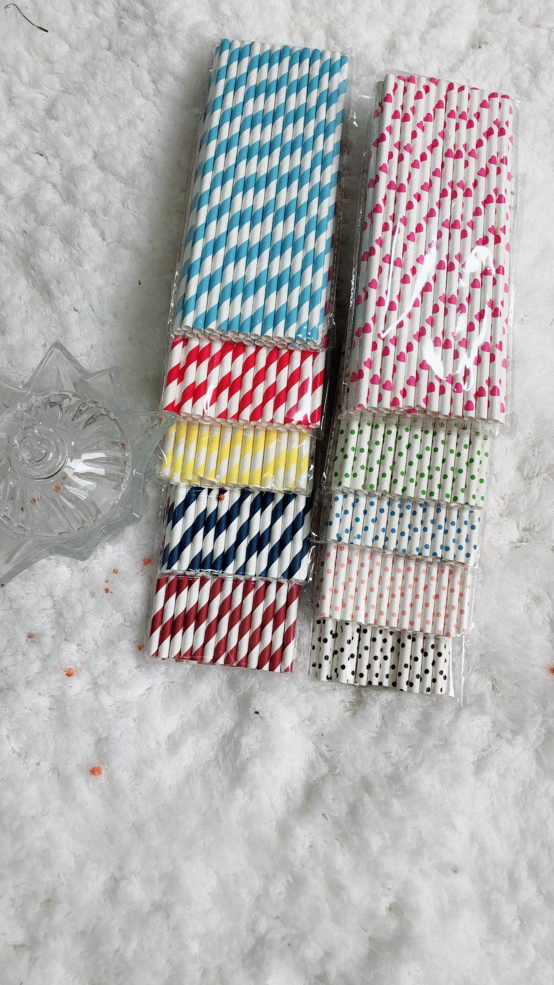 Biodegradable Disposable Printing Drinking Straws with Printed Design Patterns Wrapped Juice Straw