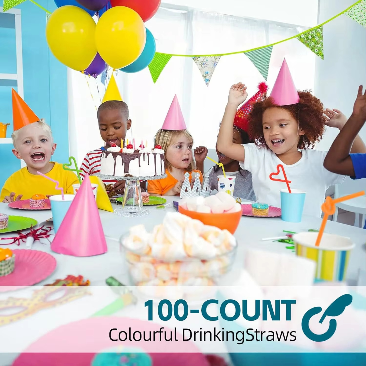 Wholesale color flexible plastic straws Flexible long thick disposable art straws suitable drinking straw for party bar use
