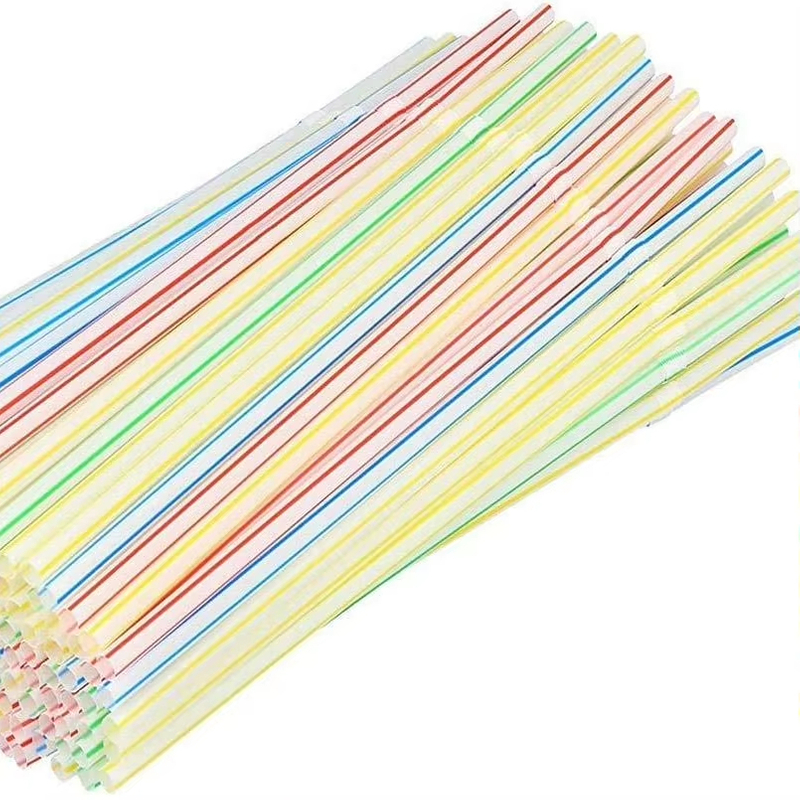 Fuling Free Sample Flexible Colorful Disposable Plastic Straws for Home Parties