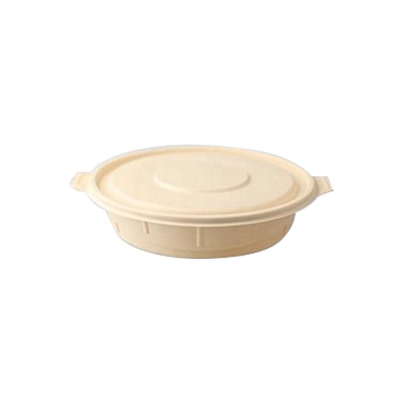 Round Oval Square Custom Takeaway Biodegradable Disposable Soup Food Containers Corn Starch Bowl