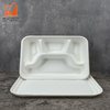 Biodegradable 100% Compostable White Disposable Sugarcane Restaurant Plate Heavy Duty 4 compartment box lid