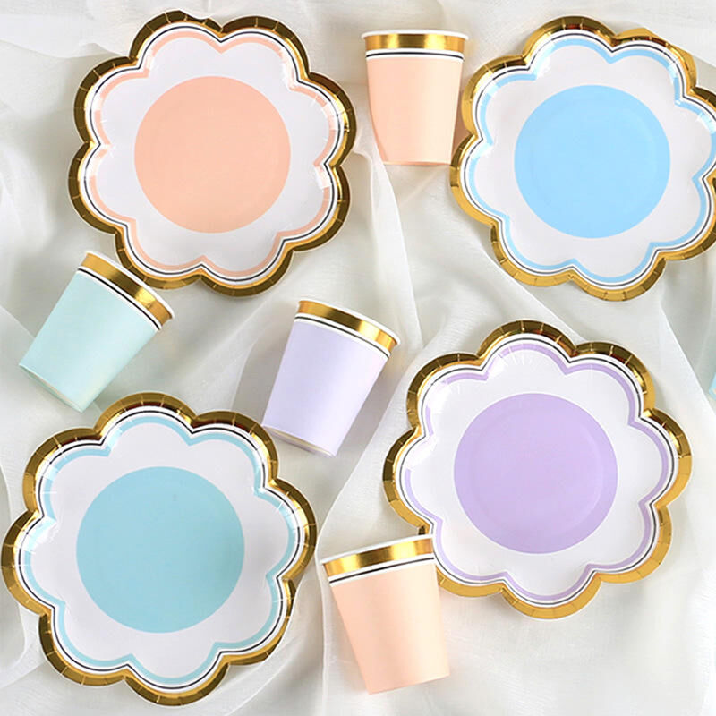 Factory sale Disposable paper plate Party paper plate dessert table cake plate