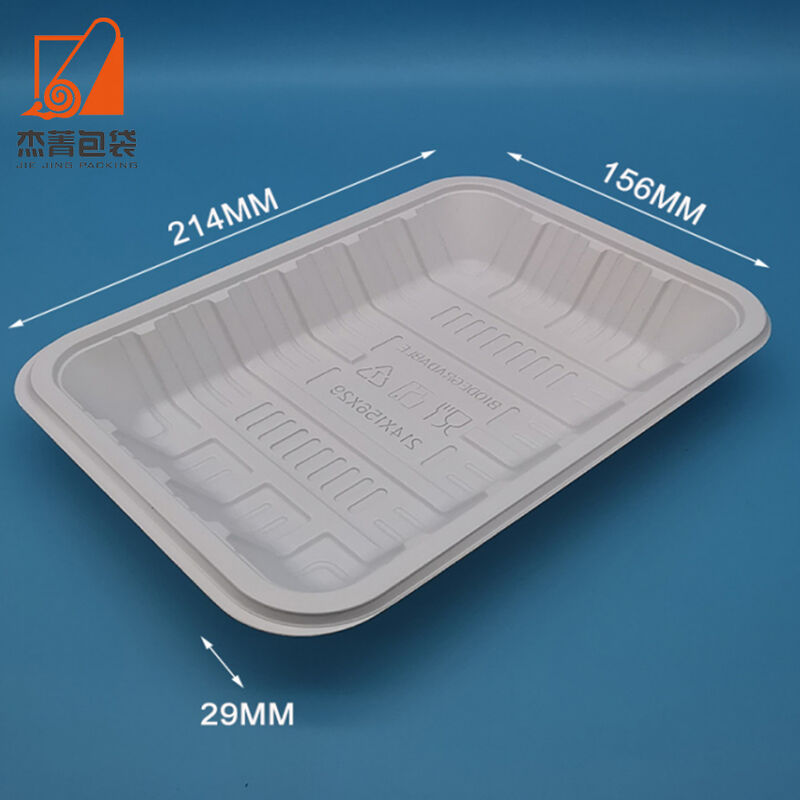 EcoNewLeaf Biodegradable and Disposable Trays for Fruits Corn Based Meal Tray