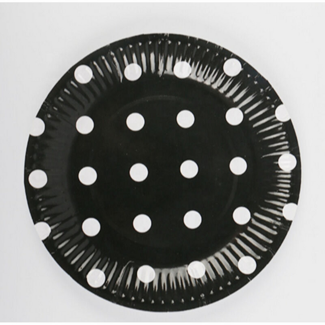 Supplier's promotional price Disposable paper plate Environmentally friendly wave point printing disposable paper plate