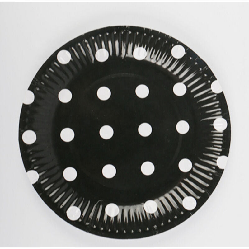 Supplier's promotional price Disposable paper plate Environmentally friendly wave point printing disposable paper plate