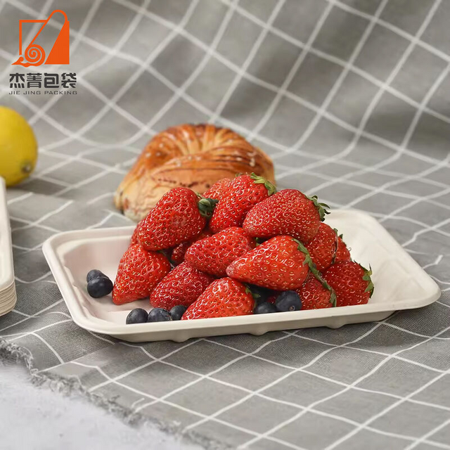 Free sample disposable cornstarch pulp board Biodegradable cornstarch vegetable meat tray