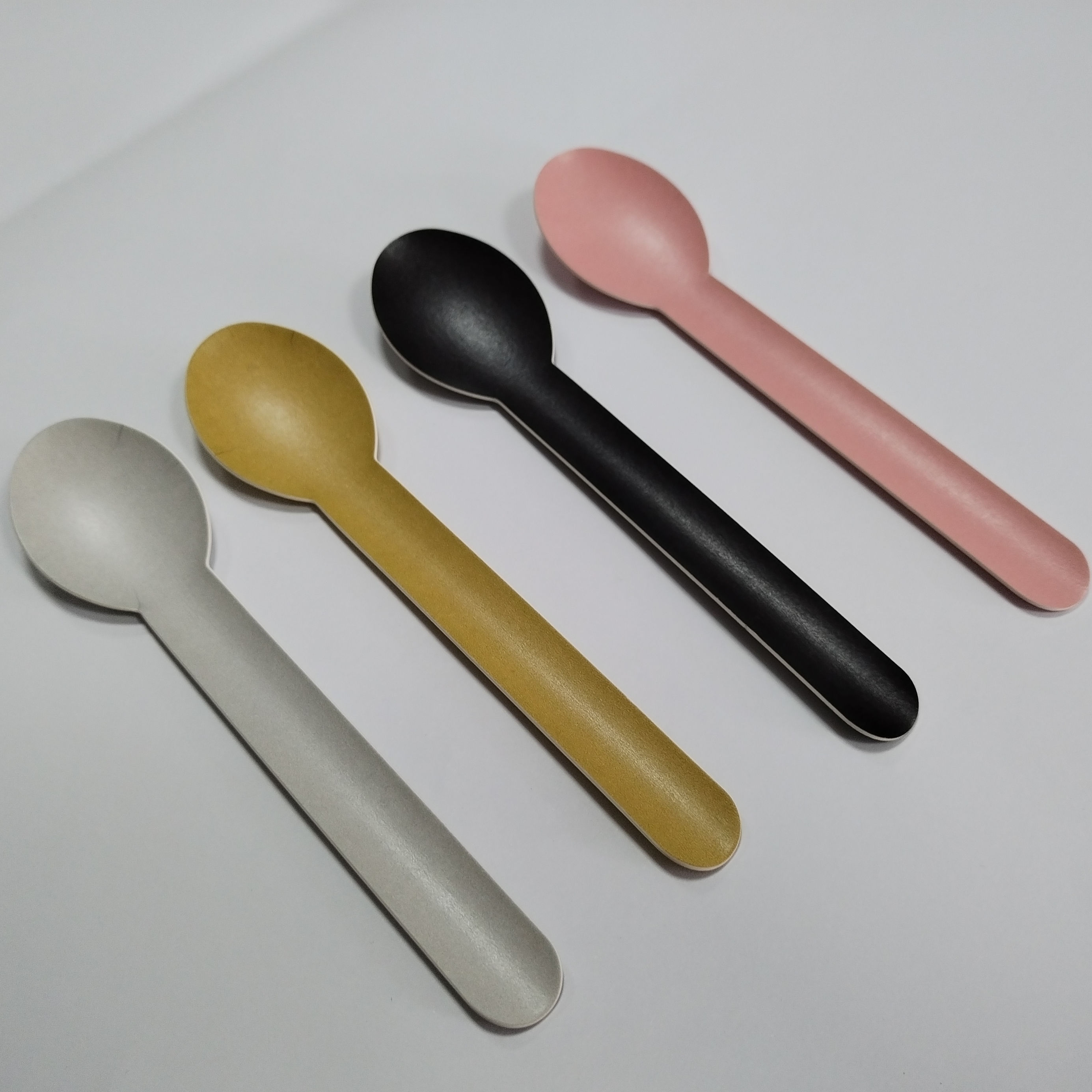 Colorful paper cutlery Bio-degradable Food Grade Pass Disposable Paper Spoon