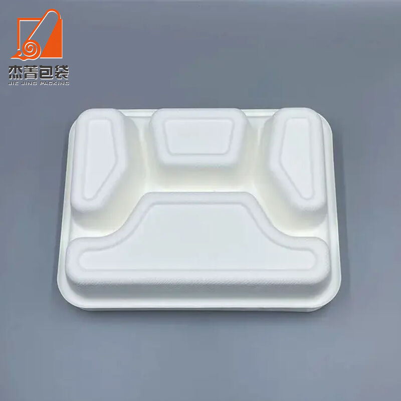 4 Compartment Food Tray Disposable Biodegradable Bagasse Tableware Eco-friendly Compostable Lunch Meal Tray