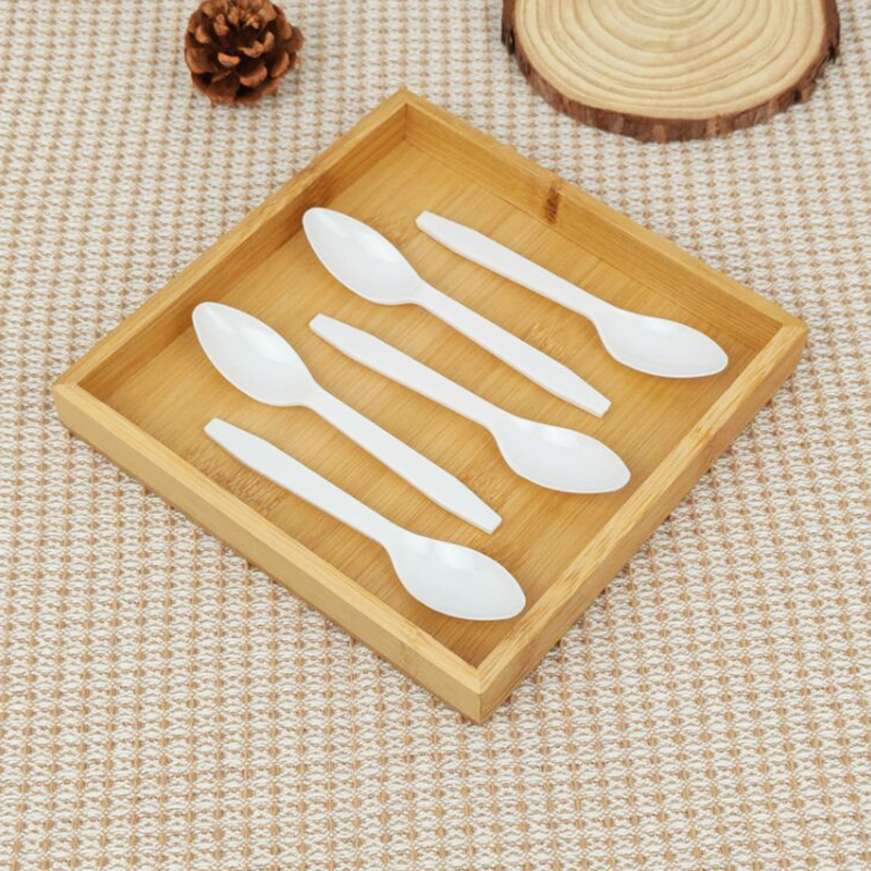 Individual Package Disposable Ice Cream Plastic Spoon Black Plastic Spoon