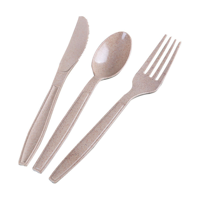 Disposable Biodegradable Wooden Cutlery Spoon Fork Knife with Individually Wrapped