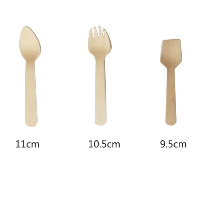 Biodegradable disposable wooden bulk birch wood spoon / forks / knives cutlery set