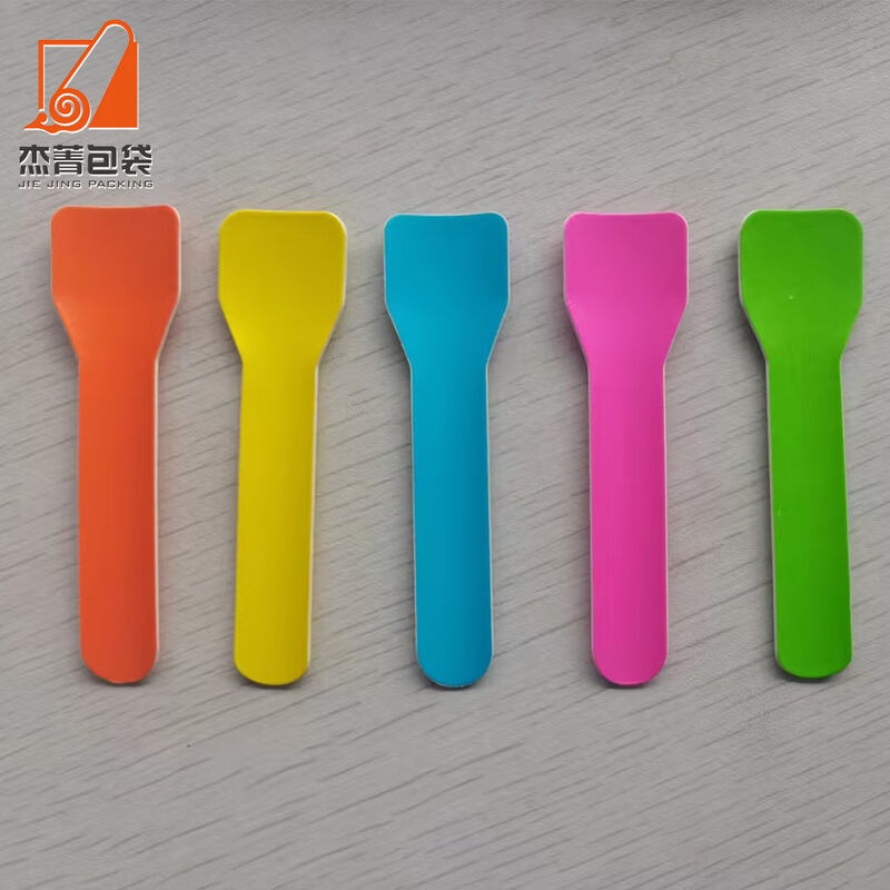 Eco-Friendly Disposable Paper Tableware: Color Splash Cake Dessert Spoons, Knives, Forks, and Ice Cream Spoons