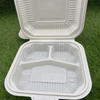 Kompost ierbare mikrowellen geeignete Maisstärke in Lebensmittel qualität 8 Zoll 3-fach Lunch Clam shell Box zum Mitnehmen