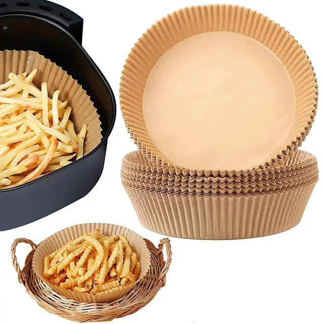 PFAS-freies Antihaft-Rund quadrat 50 Stück 100 Stück Back-Air fryer Pergament Silikon Einweg-Luft fritte use Liner Papier
