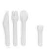 Biodegradable Paper Spoon Fork Knife Sets Pack With Paper Wrapped Kraft Individually Packed Disposable Cutlery