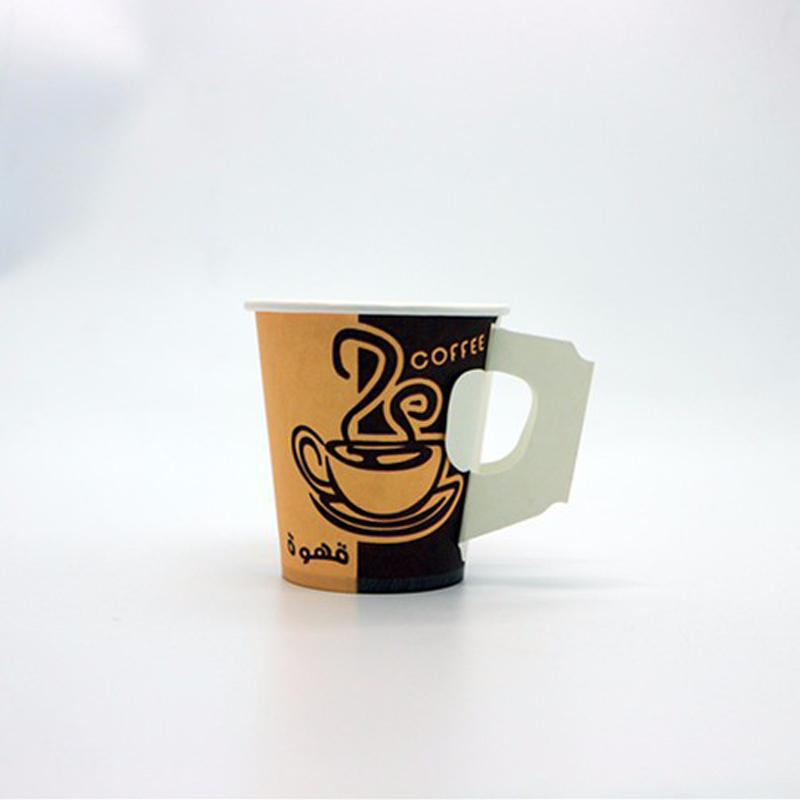 Disposable Paper Cups Customized Hot Coffee Paper Cup With Handle and Lids With Logo 4oz 5oz 6oz 7oz 8oz 9oz 10oz 12oz 16oz