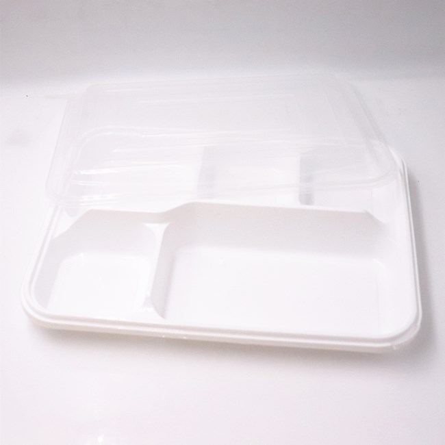 5 Dividers Microwave LeakProof Stackable Disposable Plastic to Go Containers Catering Meal Trays With Lids
