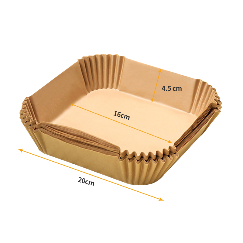 Quadratisches 9-Zoll-Luftfritteuse Spezial papier Silikon papier Passen Sie das Antihaft-fett dichte Einweg-Luft fritte use papier an