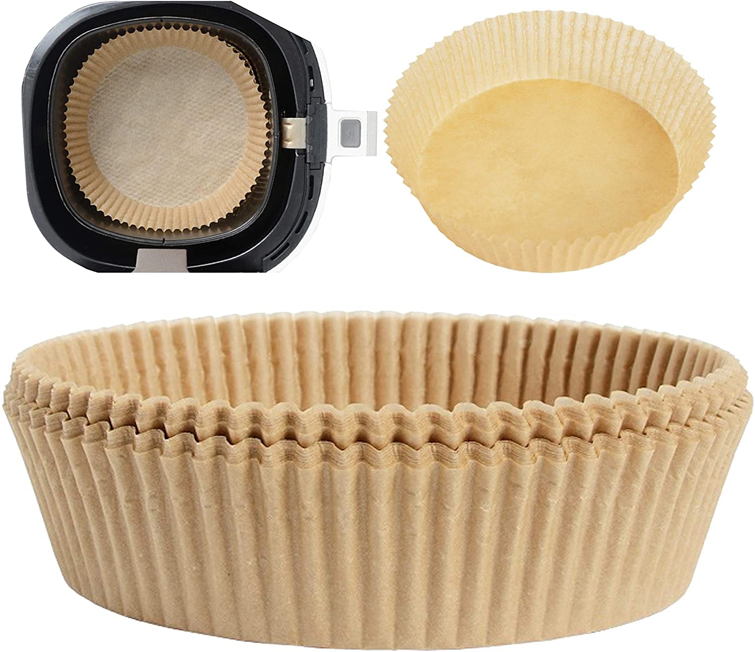 Hochwertige Liner Korb matte zum Braten von Backöfen Fett dichtes Einweg-Silikon-Luft fritte use Liner Rundes Back papier