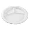 Microwavable 3 Compartments Disposable Corn Starch Plates Environmentally Friendly Round White Plates