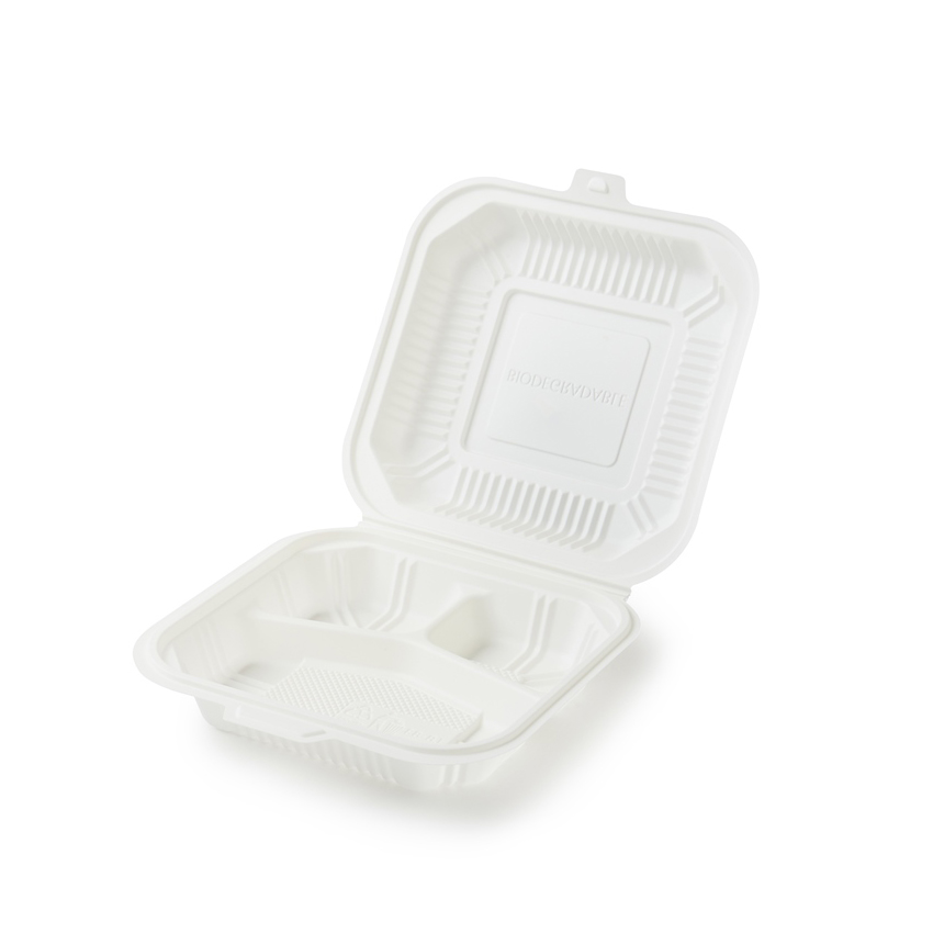 Bestseller To Go Container Lebensmittel Einweg biologisch abbaubarer 3-Fach-Lunchbox-Behälter