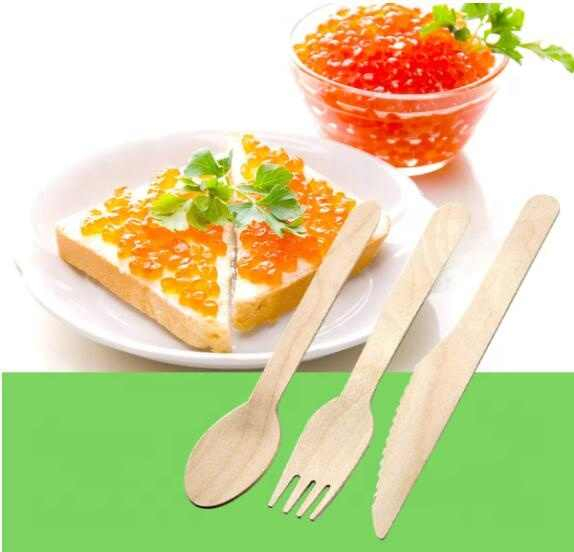 Einweg-umwelt freundliches natürliches Holz besteck Wieder verwendbares Reise holz besteck für Salat oder Snacks