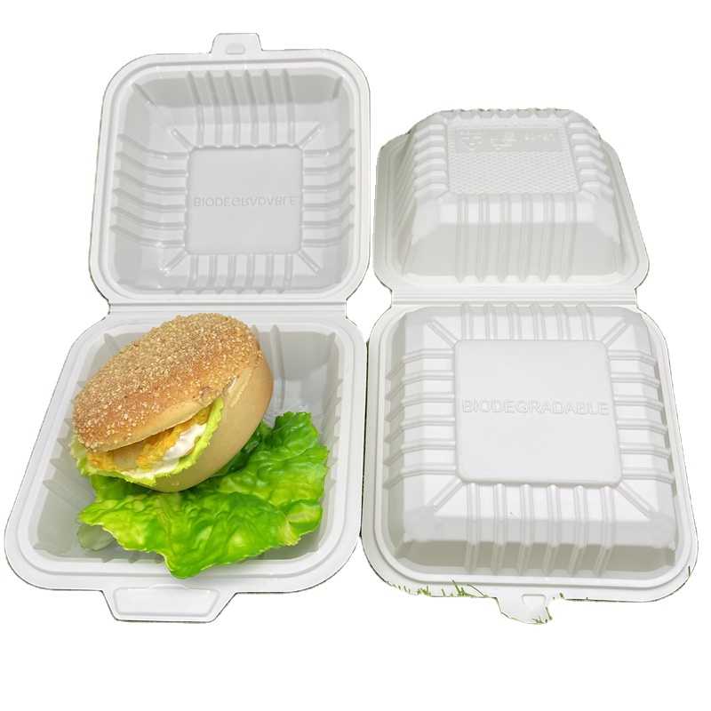 Kompost ierbare Einweg-Maisstärke-Lunch-Clamshell-Box