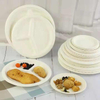 Corn Starch 8 Inch Disposable Party Plate Cornstarch Lunch Plate Cornstarch 3 Partitioned Plate Lid