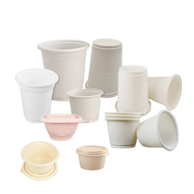 Custom Unbreakable Cornstarch Cups and Rice Husk Lid Tea Milk Beer Disposable Biodegradable Coffee Juice Cup Cornstarch Cup
