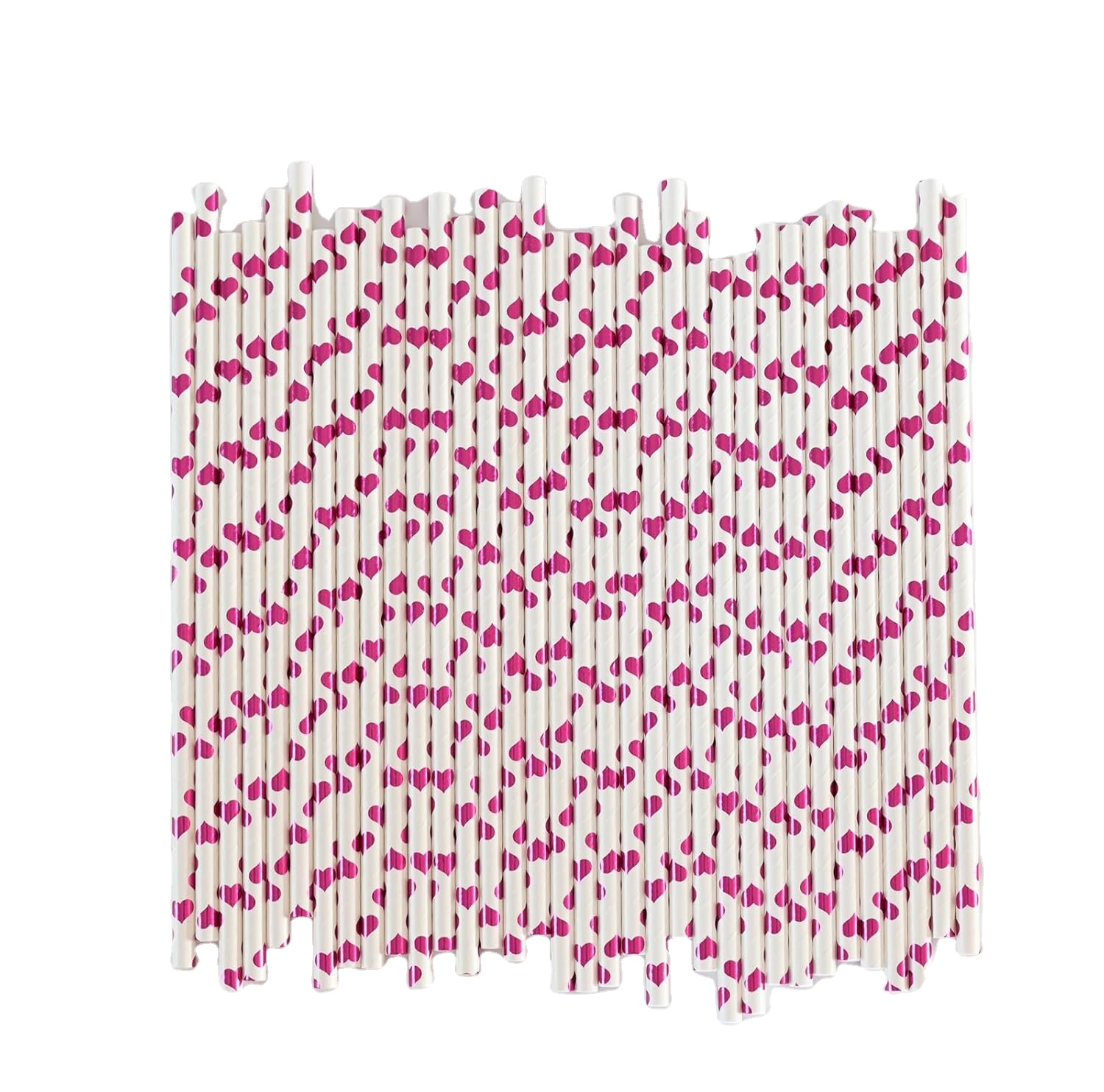 Factory Wholesale New Degradable Disposable Paper Straws Birthday Party Straws Hot Stamping Decorative Paper Straws