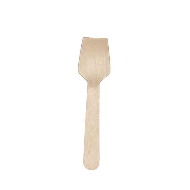 Eco Disposable Small Dessert Wooden Ice Cream Spoons Sticks for Ice Cream Round Edge