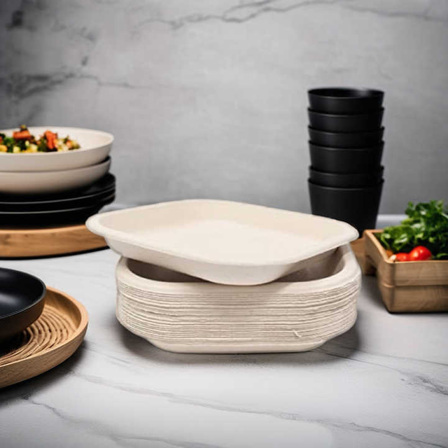 10inch Baggasse Plated Made From Sugarcane Pulp Export Quality Disposable Plates