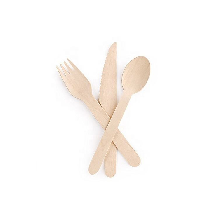 Natural Bulk Birch Hot Selling 160mm Disposable Wooden Cutlery for Restaurants