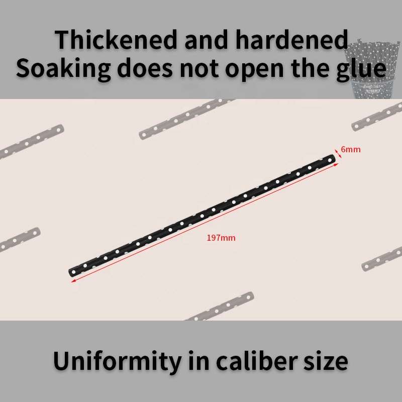 2025 Bulk Durable Paper Straws Biodegradable Straws Black and White Dots Reusable Drinking Straws