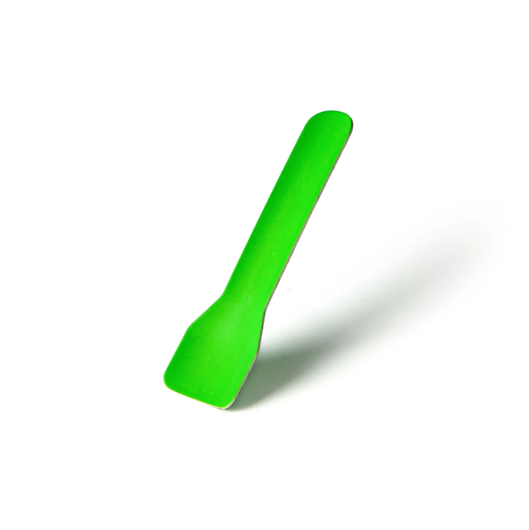 Wholesale Biodegradable Paper Desert Scoop Compostable Cardboard Paper Ice Cream Mini Spoon, 9.5 Cm, White