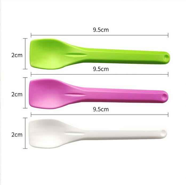  Pink White PLA Degradable Disposable Spatula Spoon for Ice Cream Yogurt Cake