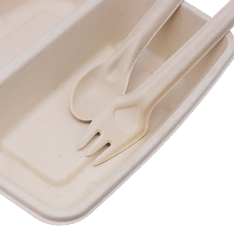 Wholesale Compostable Biodegradable Disposable Bagasse Sugarcane Pulp Cutlery Knife Fork Spoon