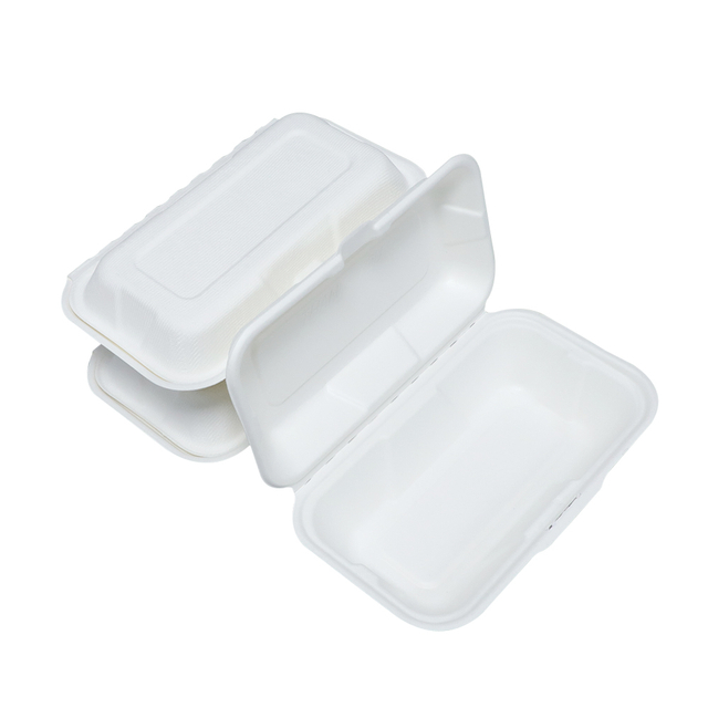 New Disposable Bagasse Folding Box Hot Dog Box Design Sense Degradable Eco-friendly Safe 100% Compostable Fast Food Packaging