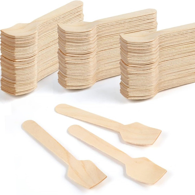 Eco Friendly Cheap Dessert Ice Cream Wooden Spoon Disposable Cutlery