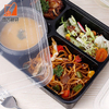S3+1* Disposable PP Plastic Four Compartments Square Round Cafeteria Set Meal Takeaway Large Capacity Deep Packing Box