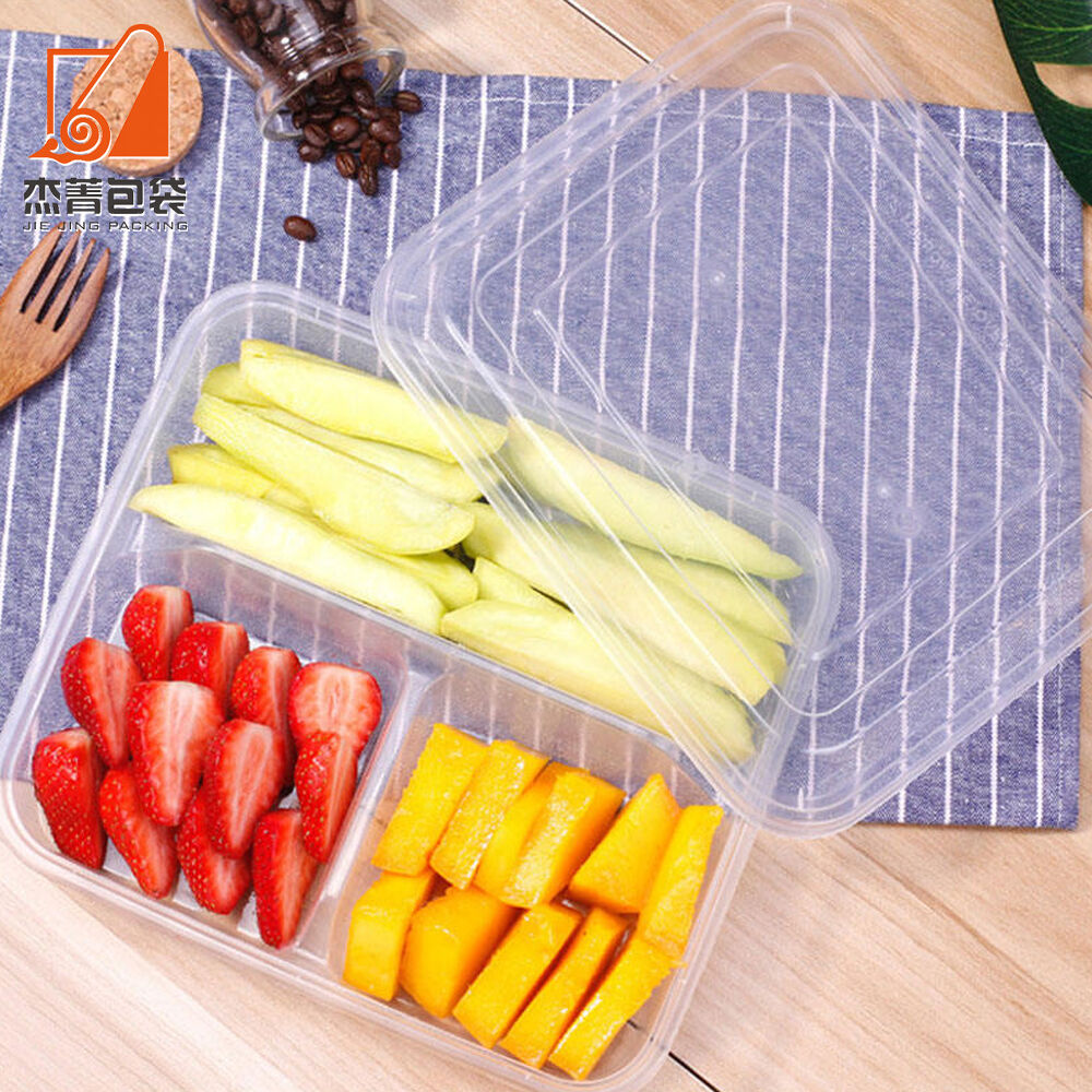Hot Sale Container 3 Compartments Rectangular Food Containers restaurant Food Container Microwave Oven Container