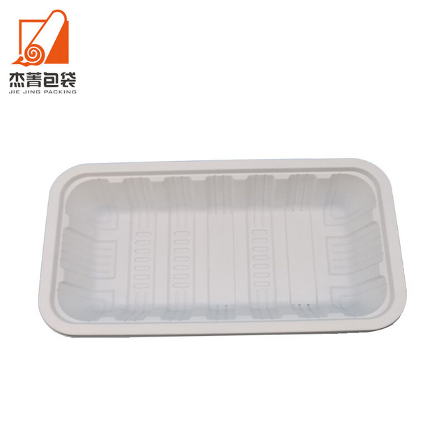 Factory Biodegradable disposable fresh fruit tray rectangular plastic food packaging Corn Starch Blister disposable