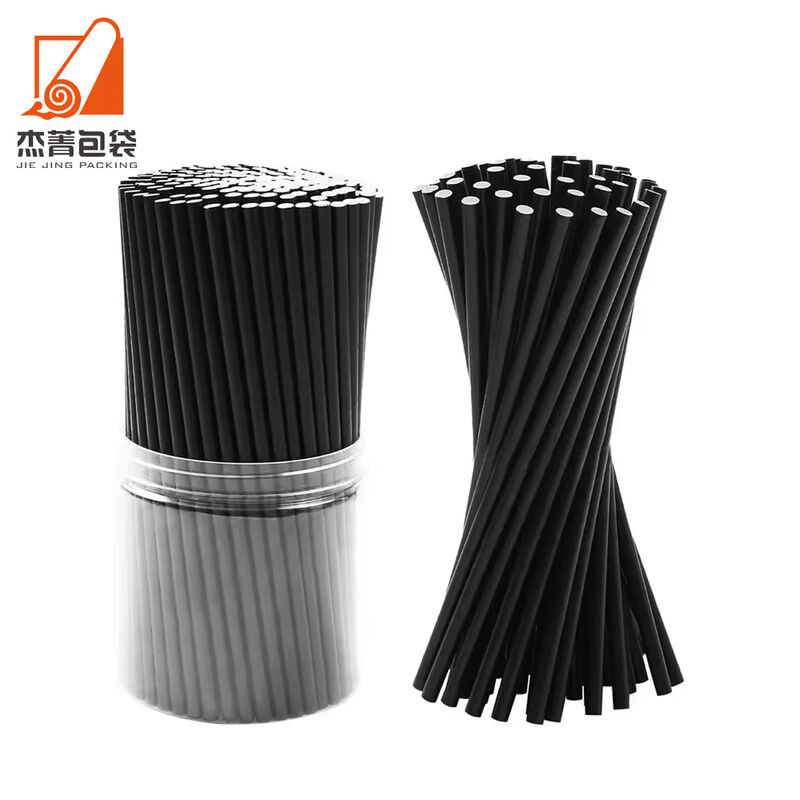 Custom Straw Disposable drink Coffee juice Beer Champagne black paper straw