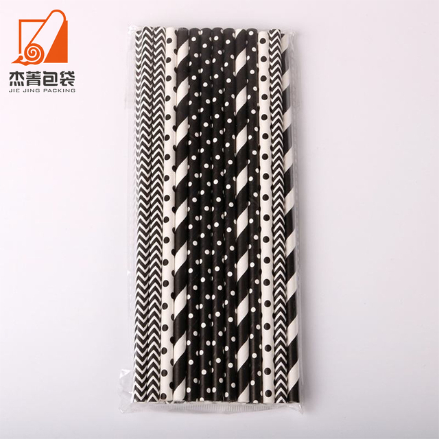 Factory price Paper straw Disposable polka dot paper straws are biodegradable