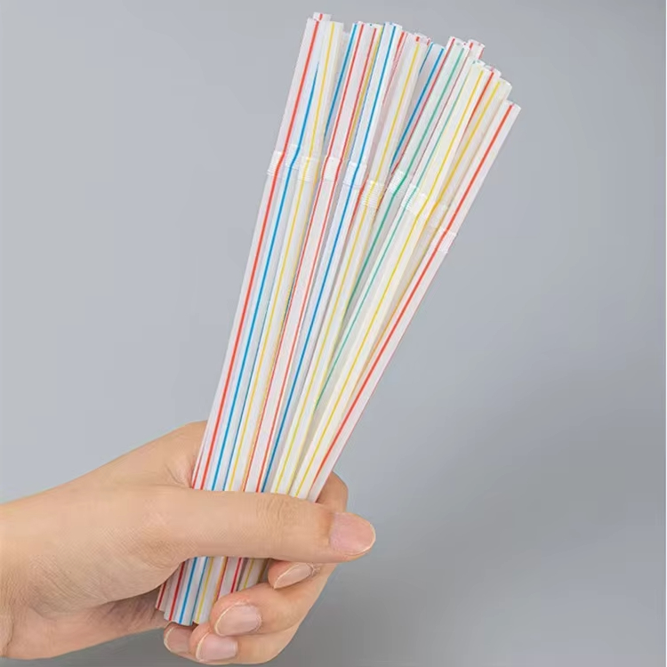Colored Drinking Straws Wholesale Telescopic Pp Plastic Disposable Bendable Boba Bubble Tea Straw Food Grade Art Free Party