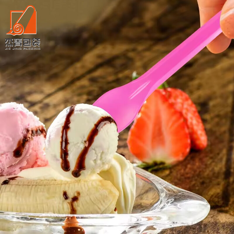 Colored Biodegradable Ice Cream Spoons Disposable Ice Cream Biodegradable spoon