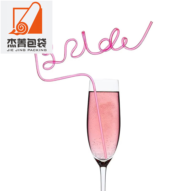 Flexible Wedding Engagement Bridal Shower Gourd Shape Straws Party Supplies Decorations Reusable Colored Bride Straws