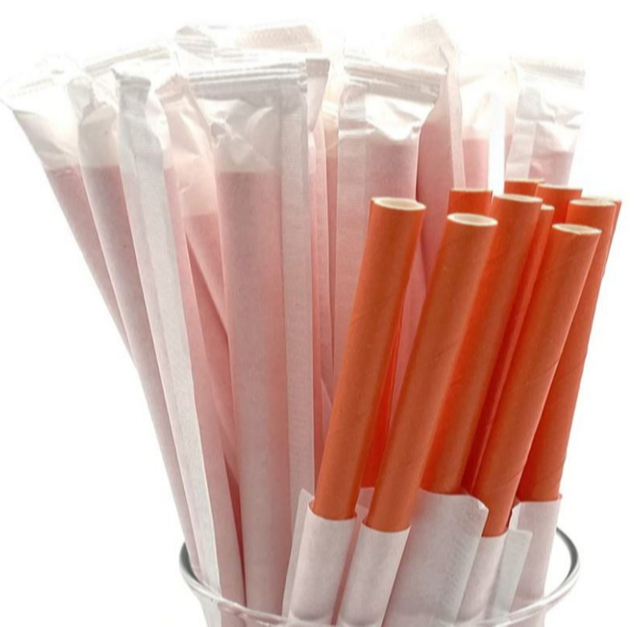 High quality Disposable paper straw coarse degradable straws striped pink drink juice paper straw manufacturers