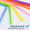 Flexible Plastic Straws, Colorful Disposable Bendy Party Fancy Straws13inch Extra Long Straws Party Decorations