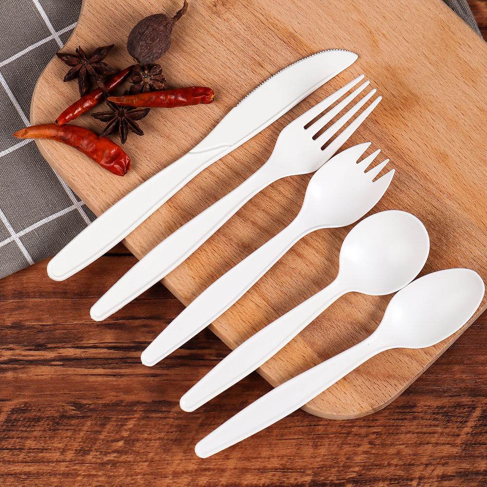 Disposable Paper Cutlery Set Biodegradable Dinnerware Paper Pulp Fork and Spoon Knife Set